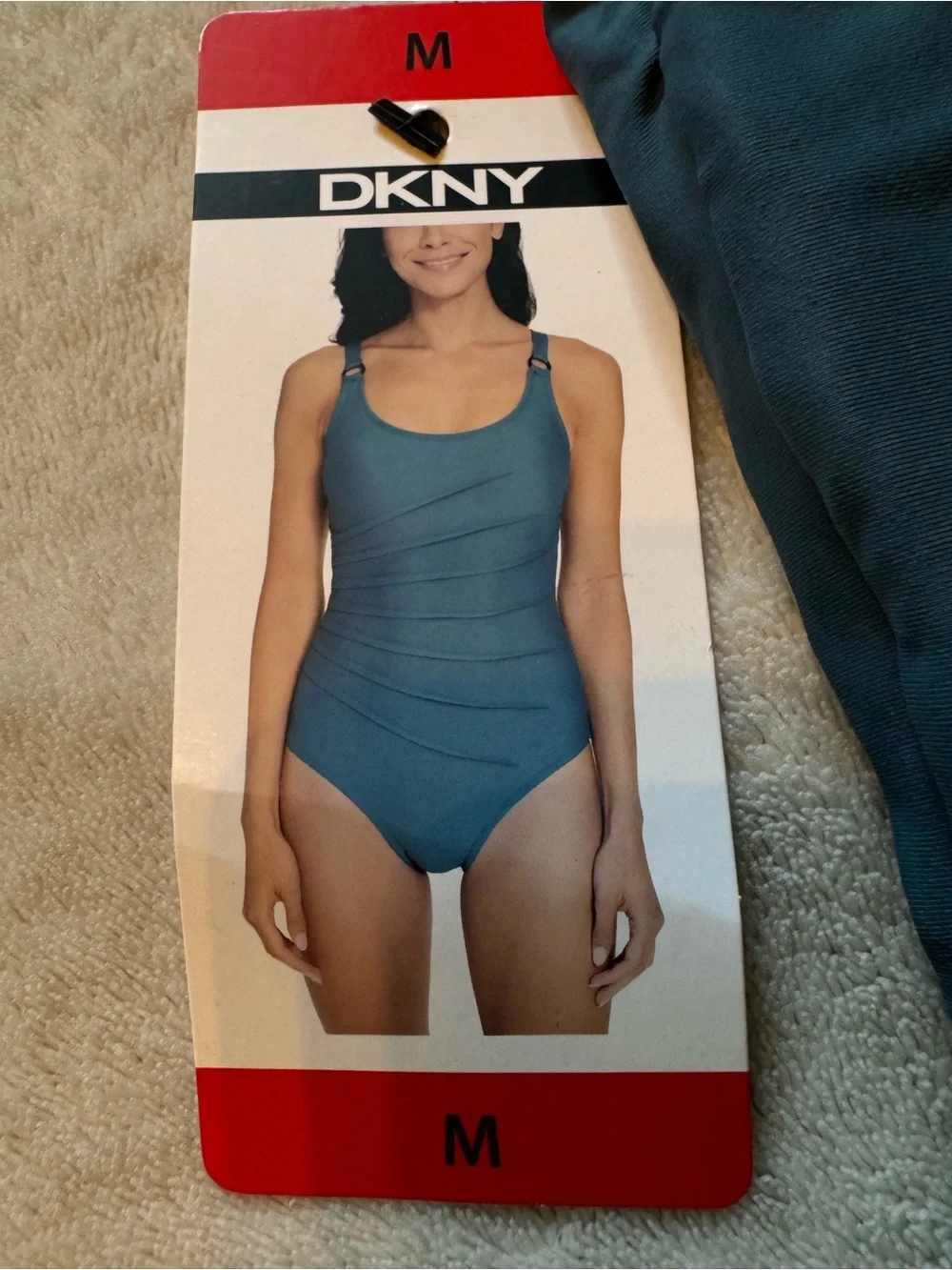 DKNY Women’s One-Piece Teal Starburst Swimsuit Size M Medium NWT